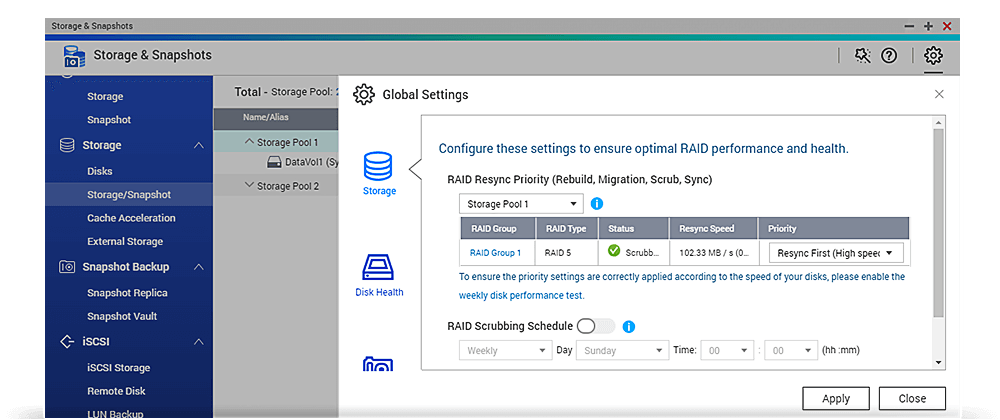 RAID Resync Priority (Rebuild, Migration, Scrub, Sync)